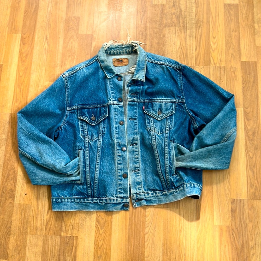 Heavily distressed 80s Levi’s jacket